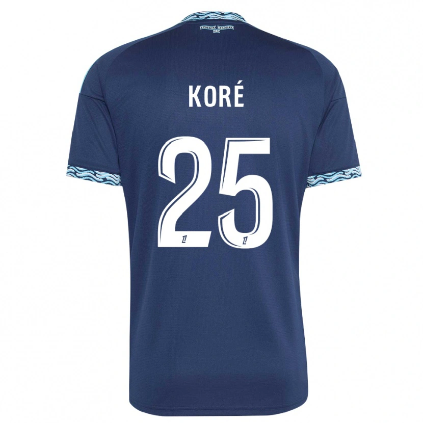 Danxen Niño Camiseta Yoan Koré #25 Azul Acero Blanco 1ª Equipación 2026/27 La Camisa