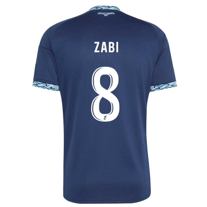Danxen Niño Camiseta Patrick Zabi #8 Azul Acero Blanco 1ª Equipación 2026/27 La Camisa