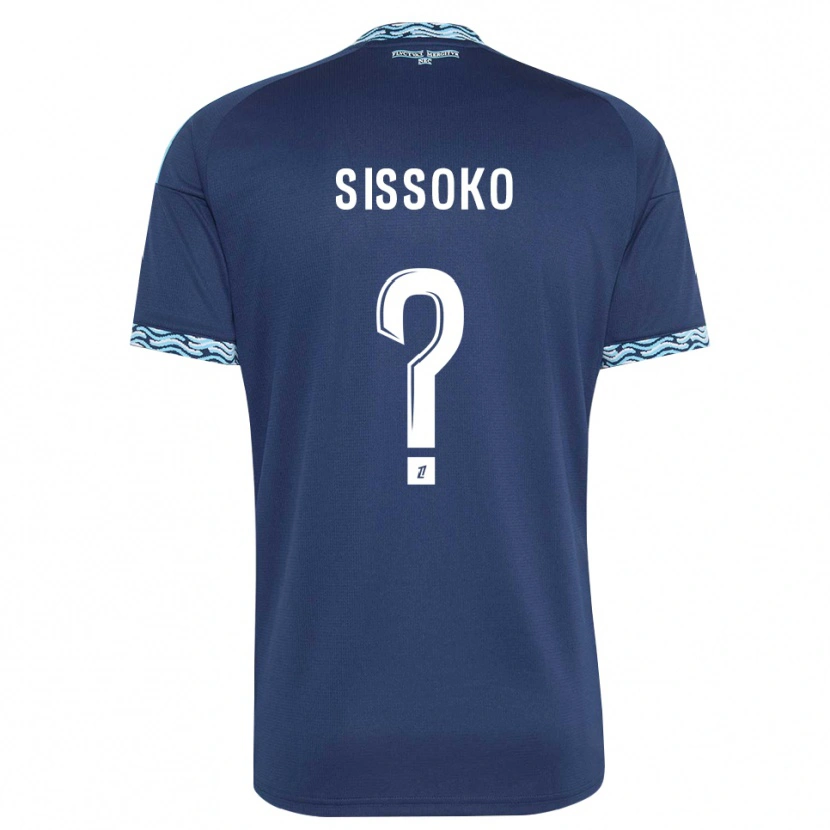 Danxen Niño Camiseta Omar Sissoko #0 Azul Acero Blanco 1ª Equipación 2026/27 La Camisa