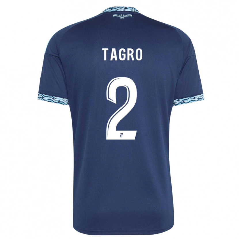 Danxen Niño Camiseta Lucas Tagro #2 Azul Acero Blanco 1ª Equipación 2026/27 La Camisa