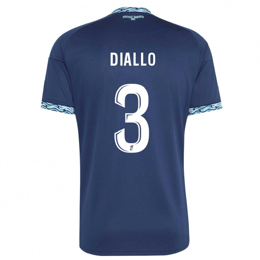 Danxen Niño Camiseta Ibrahim Diallo #3 Azul Acero Blanco 1ª Equipación 2026/27 La Camisa
