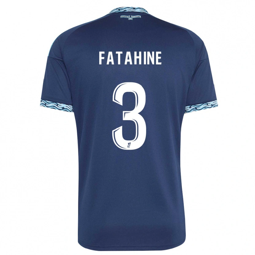 Danxen Niño Camiseta Anis Fatahine #3 Azul Acero Blanco 1ª Equipación 2026/27 La Camisa