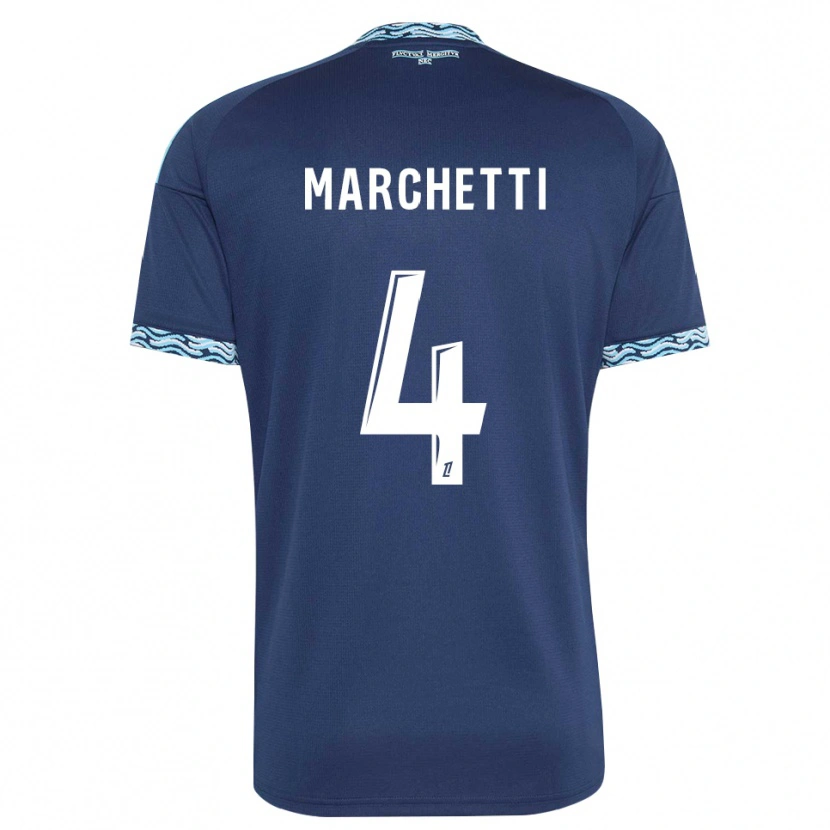 Danxen Niño Camiseta Vincent Marchetti #4 Azul Acero Blanco 1ª Equipación 2026/27 La Camisa