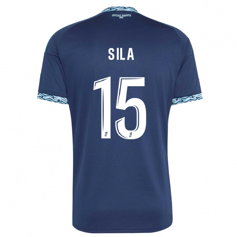 Danxen Niño Camiseta Oumar Sila #15 Azul Acero Blanco 1ª Equipación 2026/27 La Camisa