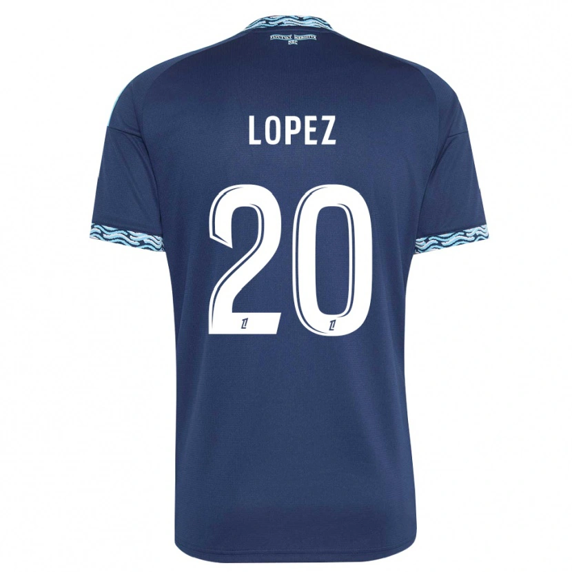 Danxen Niño Camiseta Julien Lopez #20 Azul Acero Blanco 1ª Equipación 2026/27 La Camisa