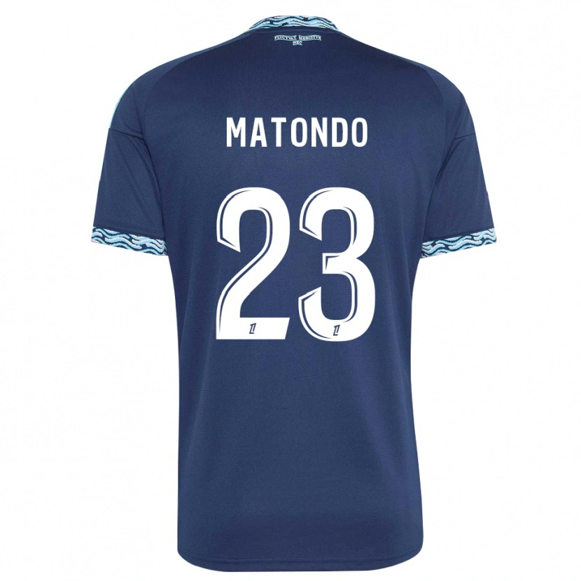 Danxen Niño Camiseta Rudy Matondo #23 Azul Acero Blanco 1ª Equipación 2026/27 La Camisa