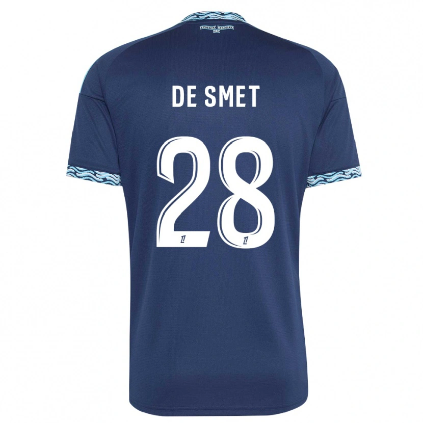 Danxen Niño Camiseta Thibault De Smet #28 Azul Acero Blanco 1ª Equipación 2026/27 La Camisa