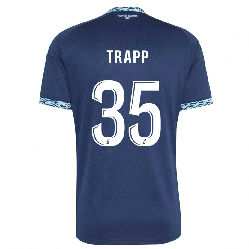 Danxen Niño Camiseta Kevin Trapp #35 Azul Acero Blanco 1ª Equipación 2026/27 La Camisa