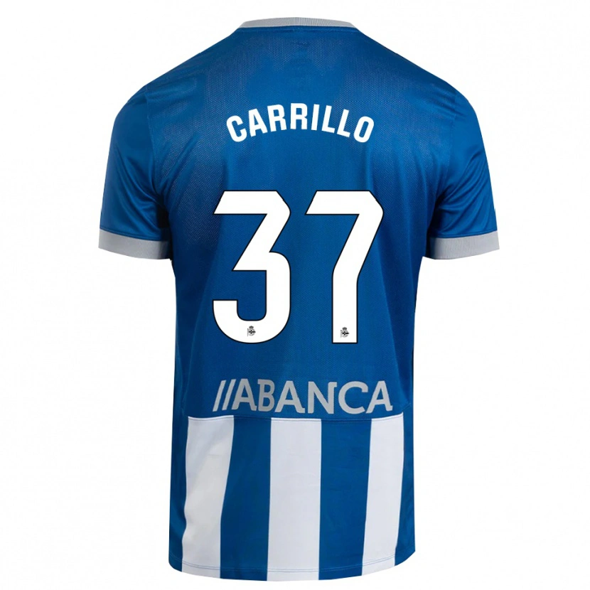 Danxen Niño Camiseta Noé Carrillo #37 Azul Gris Blanco 1ª Equipación 2026/27 La Camisa