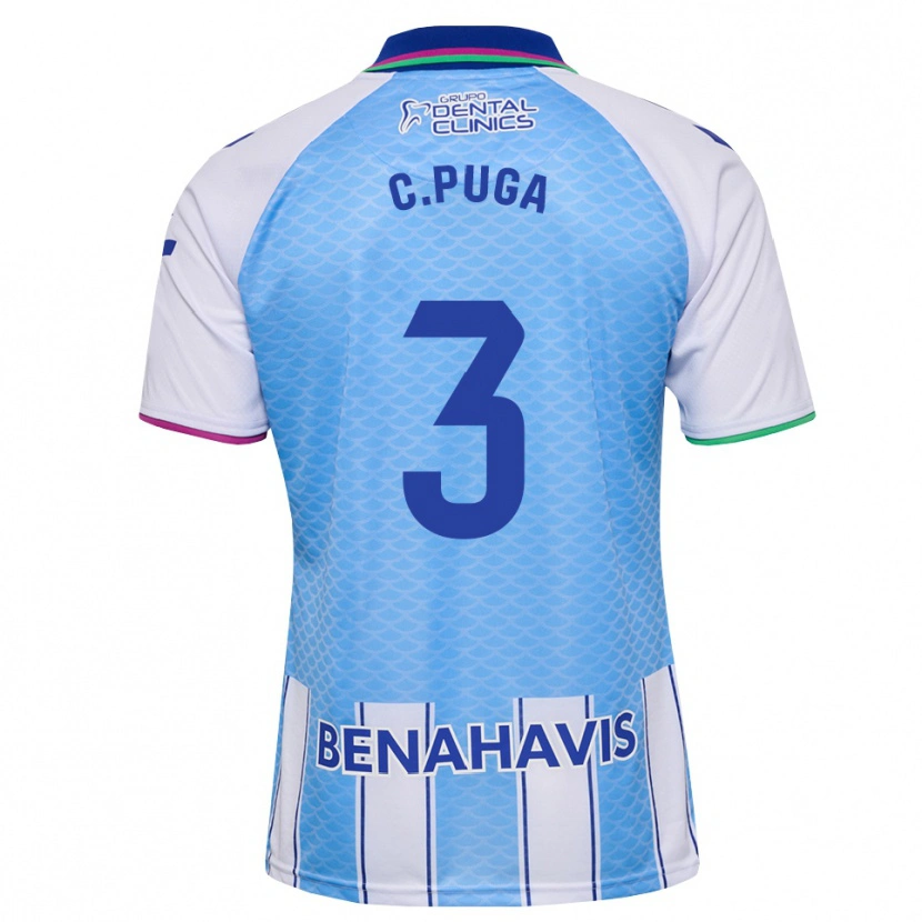 Danxen Niño Camiseta Carlos Puga #3 Azul Cielo Profundo Blanco 1ª Equipación 2026/27 La Camisa