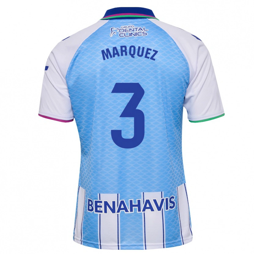 Danxen Niño Camiseta David Márquez #3 Azul Cielo Profundo Blanco 1ª Equipación 2026/27 La Camisa