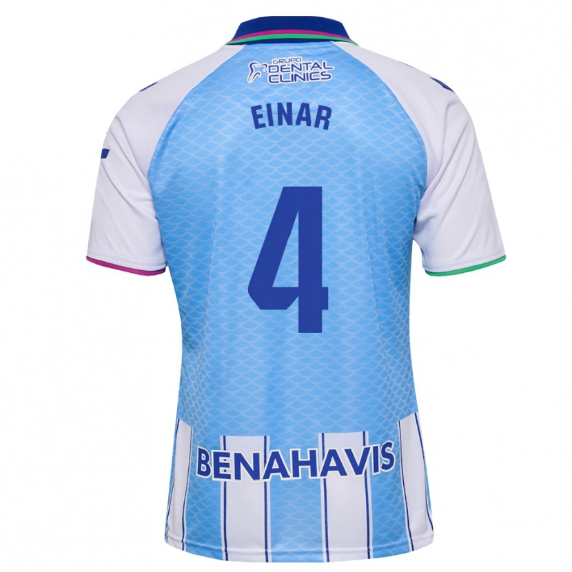 Danxen Niño Camiseta Einar Galilea #4 Azul Cielo Profundo Blanco 1ª Equipación 2026/27 La Camisa