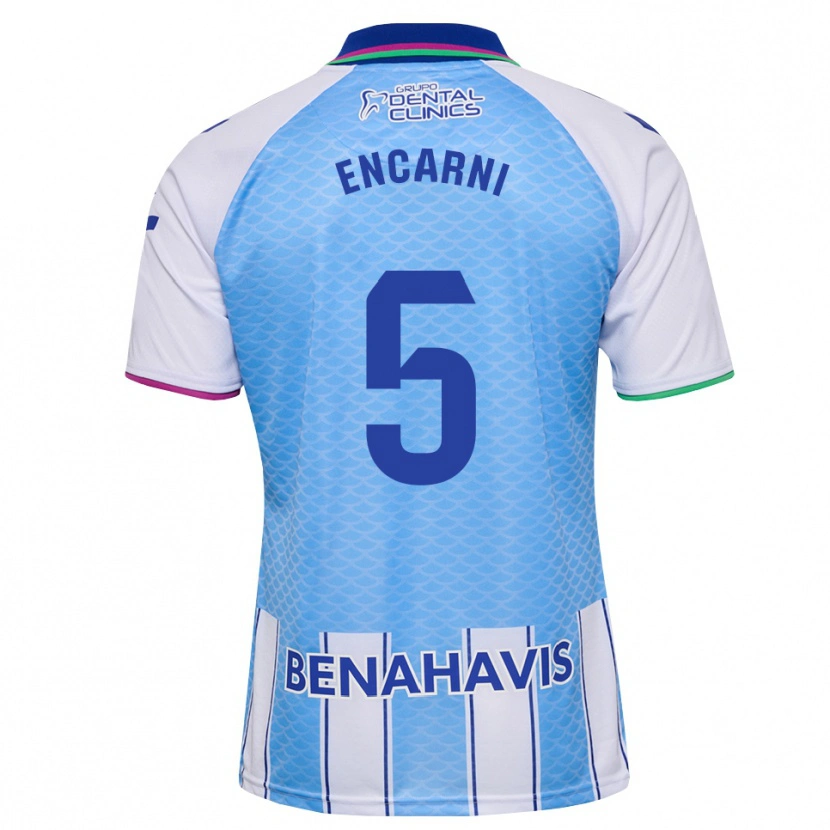 Danxen Niño Camiseta Encarni #5 Azul Cielo Profundo Blanco 1ª Equipación 2026/27 La Camisa
