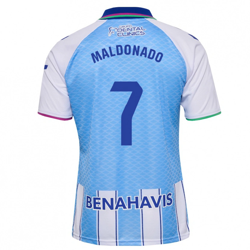 Danxen Niño Camiseta Fran Maldonado #7 Azul Cielo Profundo Blanco 1ª Equipación 2026/27 La Camisa