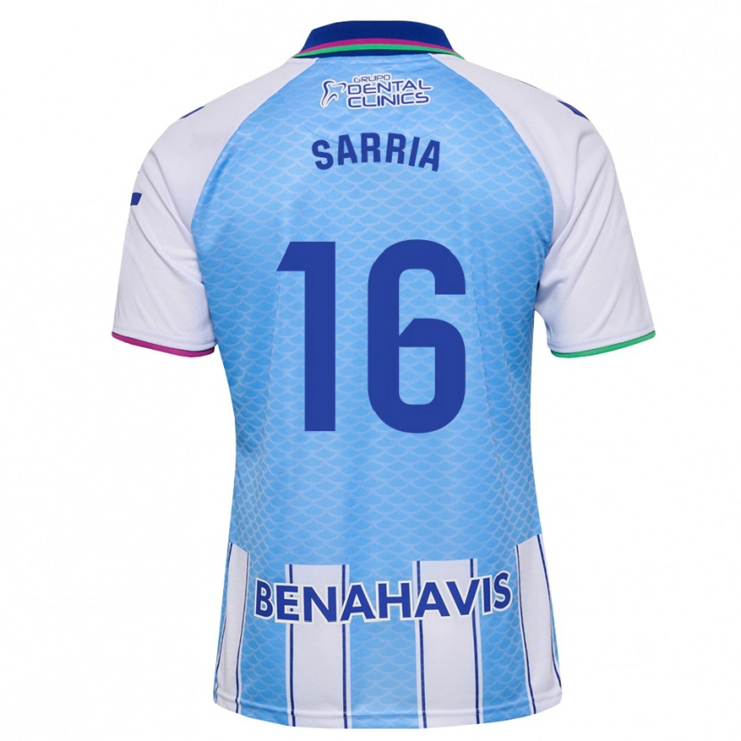 Danxen Niño Camiseta Cristian Sarria #16 Azul Cielo Profundo Blanco 1ª Equipación 2026/27 La Camisa
