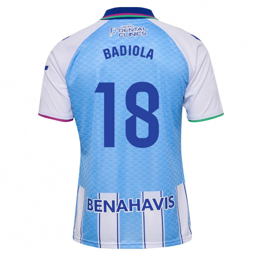 Danxen Niño Camiseta Ibon Badiola #18 Azul Cielo Profundo Blanco 1ª Equipación 2026/27 La Camisa
