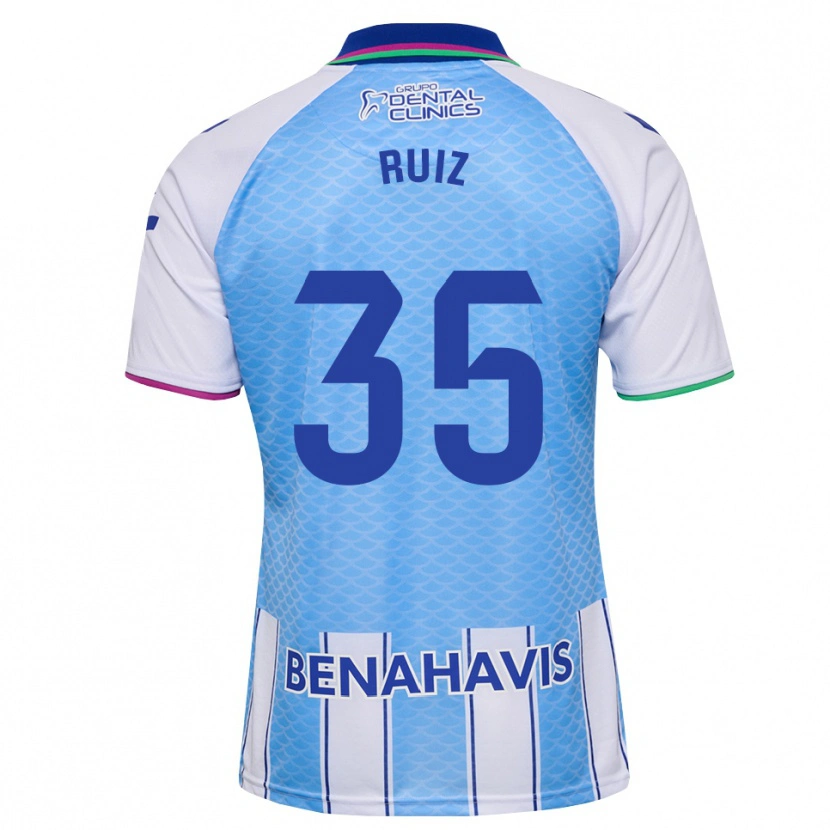 Danxen Niño Camiseta Jorge Ruiz #35 Azul Cielo Profundo Blanco 1ª Equipación 2026/27 La Camisa