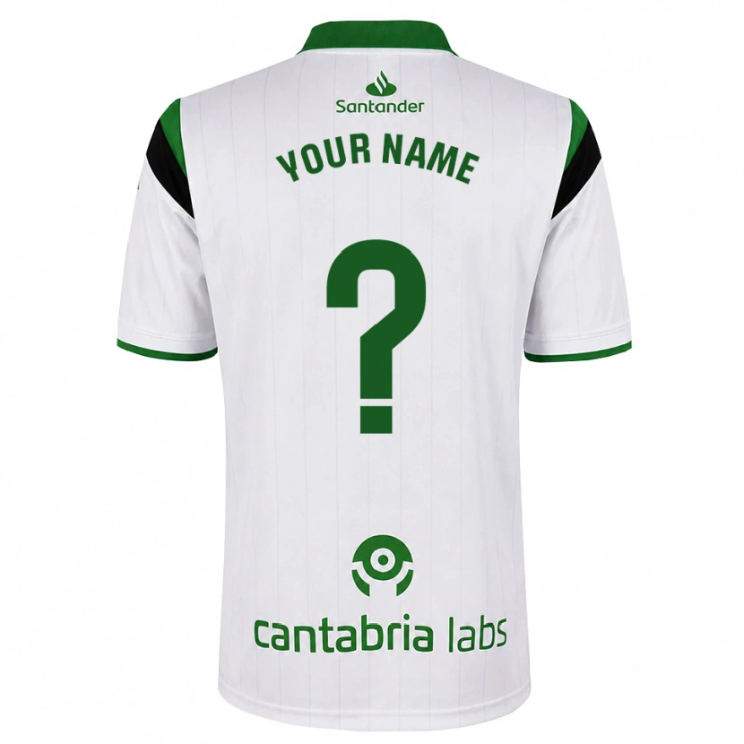 Danxen Niño Camiseta Su Nombre #0 Blanco Verde Negro 1ª Equipación 2026/27 La Camisa