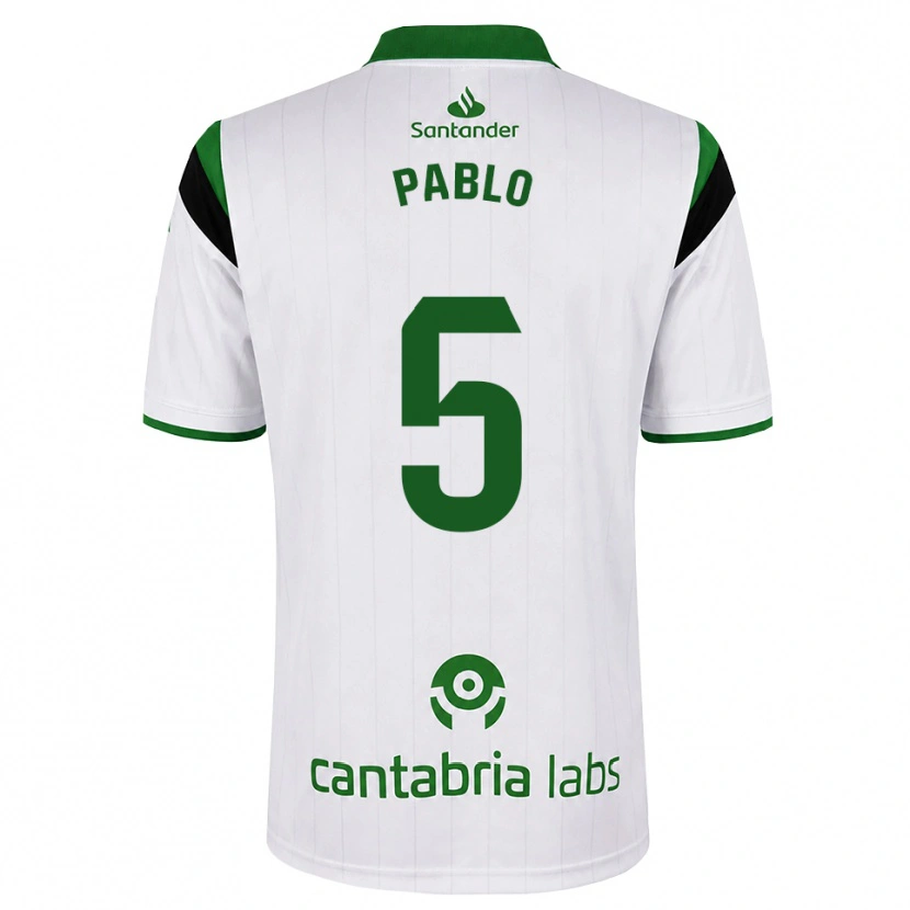Danxen Niño Camiseta Pablo Ramón #5 Blanco Verde Negro 1ª Equipación 2026/27 La Camisa