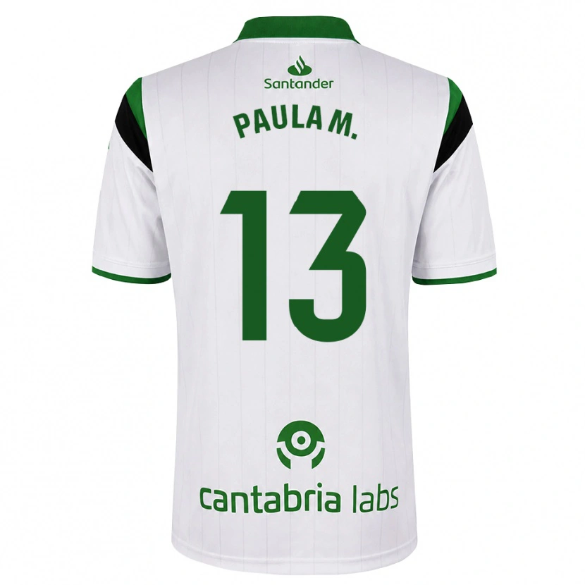 Danxen Niño Camiseta Paula Muñoz Álvarez #13 Blanco Verde Negro 1ª Equipación 2026/27 La Camisa