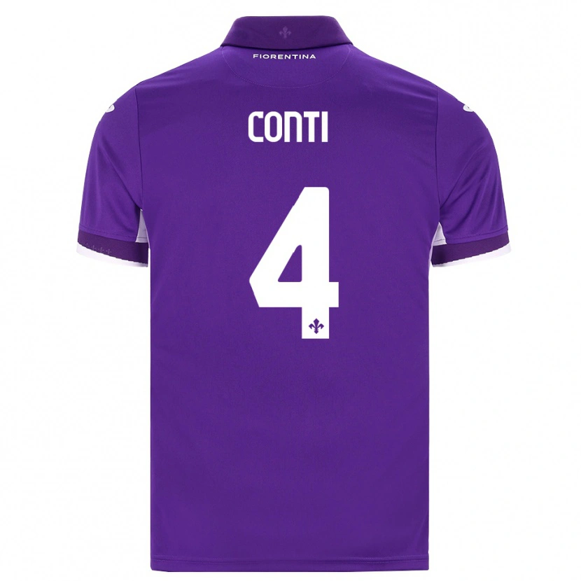 Danxen Niño Camiseta Gabriele Conti #4 Morado Blanco Rosa 1ª Equipación 2026/27 La Camisa