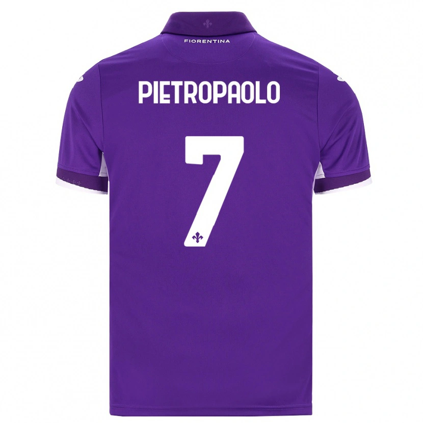 Danxen Niño Camiseta Mario Pietropaolo #7 Morado Blanco Rosa 1ª Equipación 2026/27 La Camisa