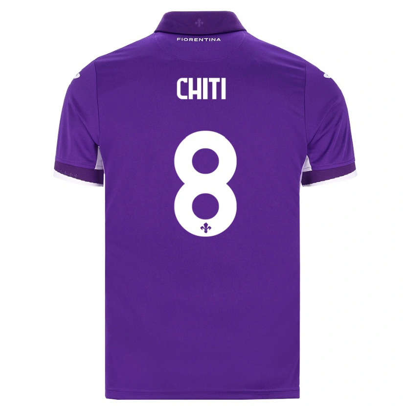 Danxen Niño Camiseta Alessio Chiti #8 Morado Blanco Rosa 1ª Equipación 2026/27 La Camisa