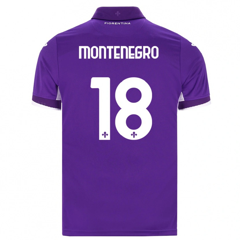 Danxen Niño Camiseta Luca Montenegro #18 Morado Blanco Rosa 1ª Equipación 2026/27 La Camisa