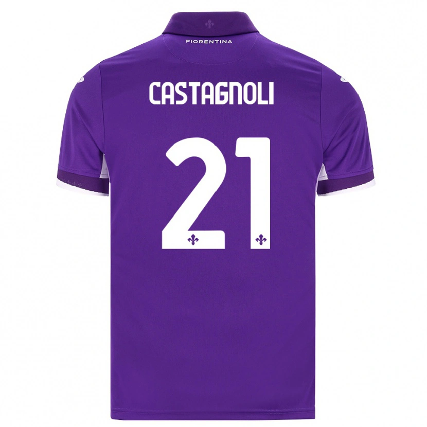 Danxen Niño Camiseta Filippo Castagnoli #21 Morado Blanco Rosa 1ª Equipación 2026/27 La Camisa