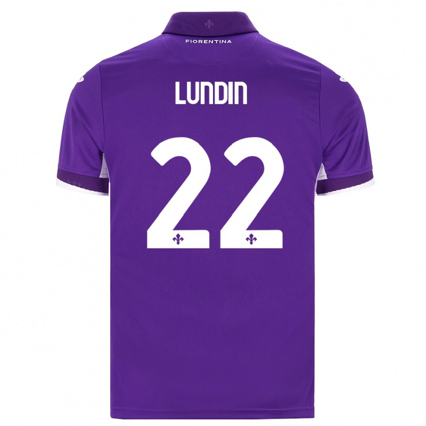 Danxen Niño Camiseta Karin Lundin #22 Morado Blanco Rosa 1ª Equipación 2026/27 La Camisa
