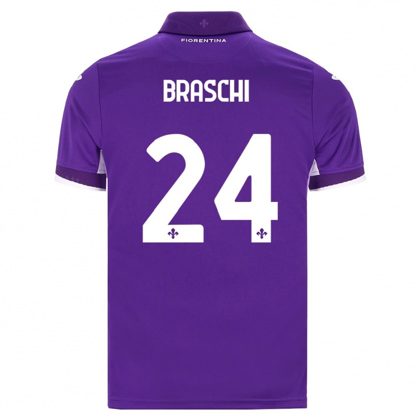 Danxen Niño Camiseta Riccardo Braschi #24 Morado Blanco Rosa 1ª Equipación 2026/27 La Camisa