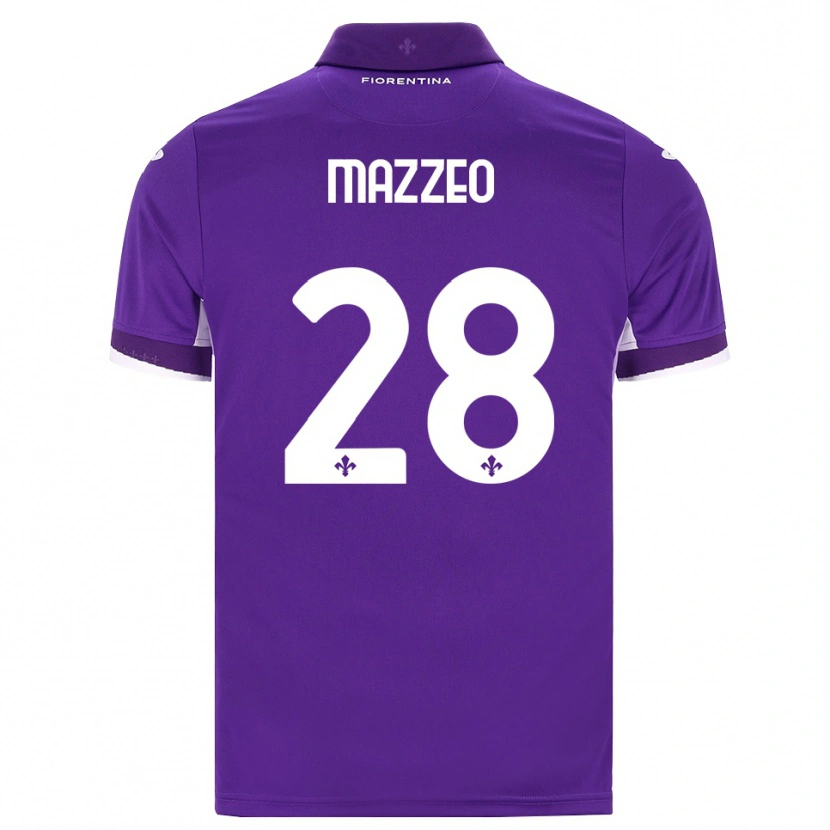 Danxen Niño Camiseta Brando Mazzeo #28 Morado Blanco Rosa 1ª Equipación 2026/27 La Camisa