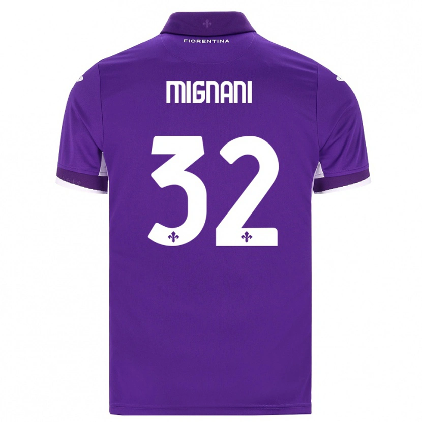 Danxen Niño Camiseta Carlo Mignani #32 Morado Blanco Rosa 1ª Equipación 2026/27 La Camisa