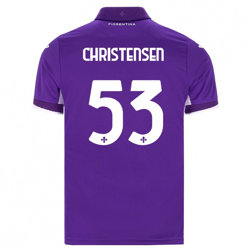Danxen Niño Camiseta Oliver Christensen #53 Morado Blanco Rosa 1ª Equipación 2026/27 La Camisa