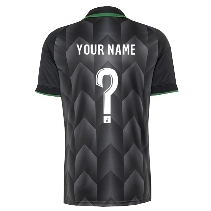 Danxen Niño Camiseta Su Nombre #0 Verde Blanco Negro 2ª Equipación 2026/27 La Camisa