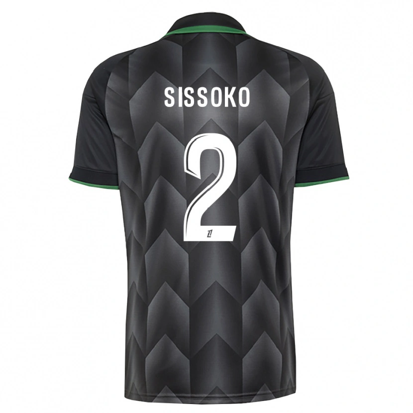 Danxen Niño Camiseta Mustapha Sissoko #2 Verde Blanco Negro 2ª Equipación 2026/27 La Camisa