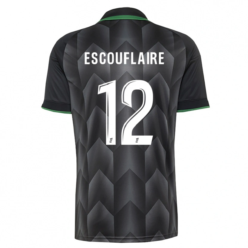 Danxen Niño Camiseta Mattéo Escouflaire #12 Verde Blanco Negro 2ª Equipación 2026/27 La Camisa