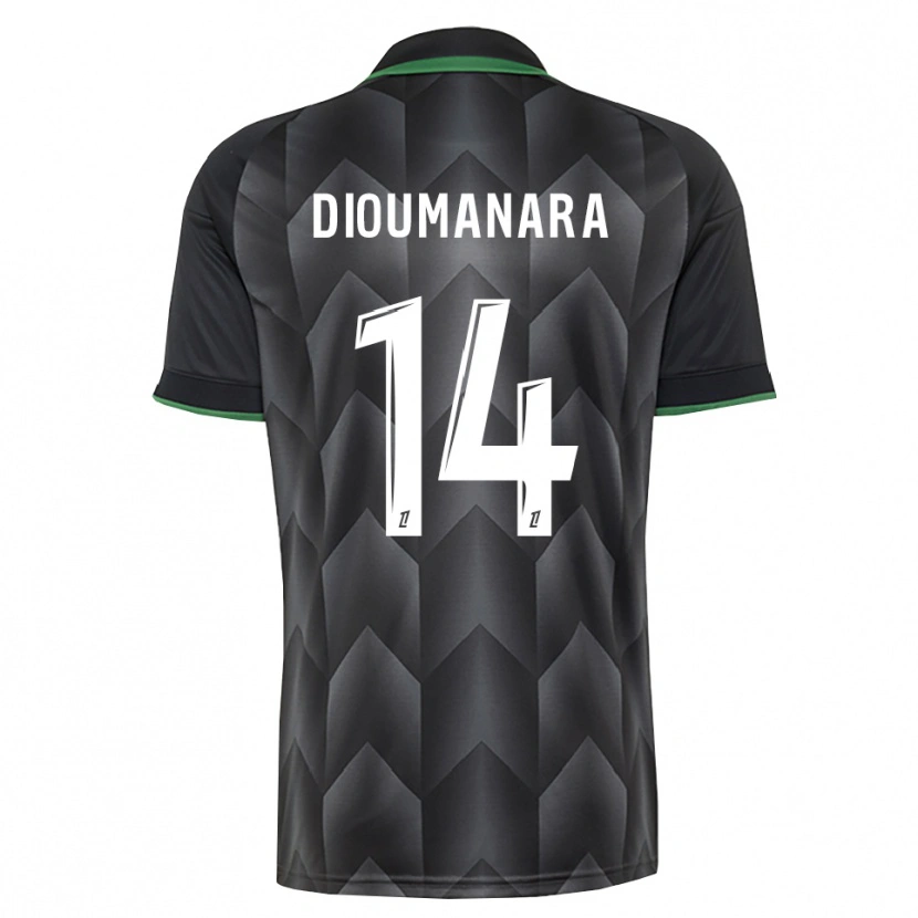 Danxen Niño Camiseta Sidi Dioumanara #14 Verde Blanco Negro 2ª Equipación 2026/27 La Camisa