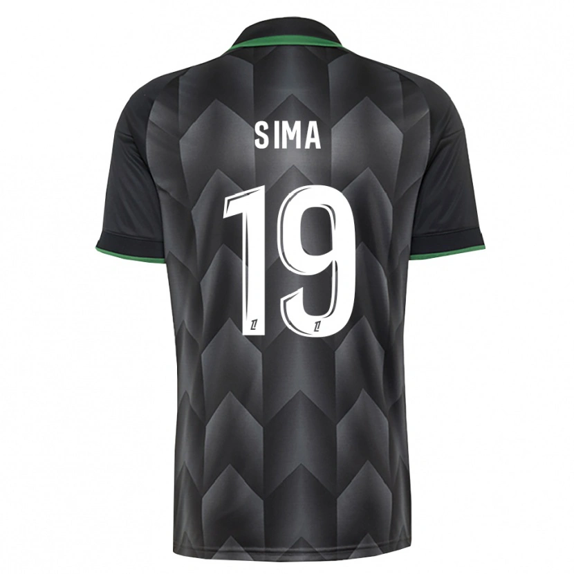 Danxen Niño Camiseta Abdallah Sima #19 Verde Blanco Negro 2ª Equipación 2026/27 La Camisa