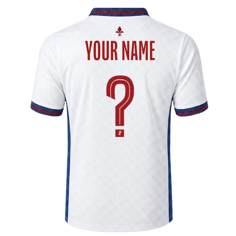 Danxen Niño Camiseta Su Nombre #0 Rojo Blanco Azul 2ª Equipación 2026/27 La Camisa