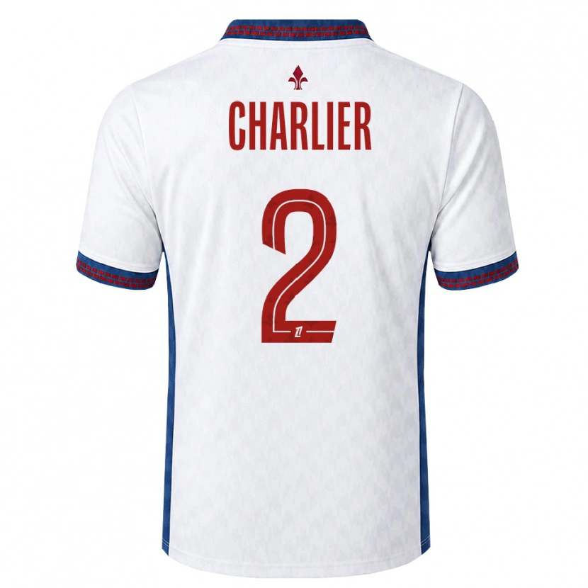 Danxen Niño Camiseta Amaury Charlier #2 Rojo Blanco Azul 2ª Equipación 2026/27 La Camisa