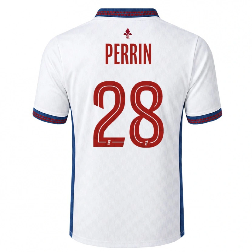 Danxen Niño Camiseta Gaëtan Perrin #28 Rojo Blanco Azul 2ª Equipación 2026/27 La Camisa