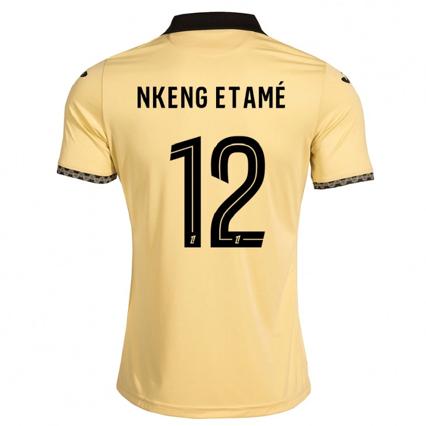 Danxen Niño Camiseta Shaï Nkeng Etamé #12 Blanco Navajo Negro 2ª Equipación 2026/27 La Camisa
