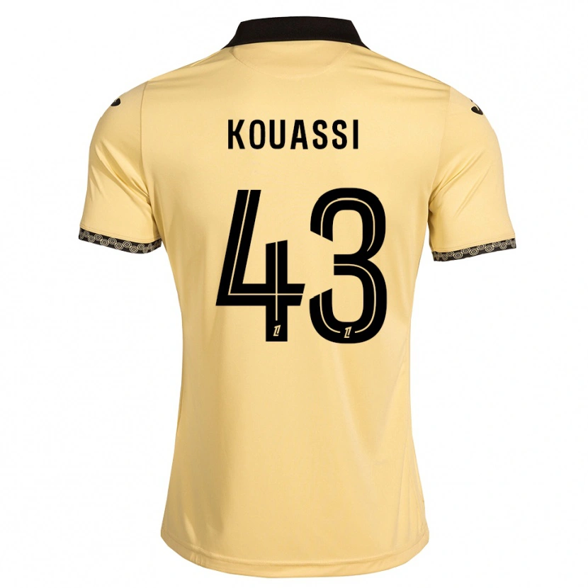 Danxen Niño Camiseta Arsène Kouassi #43 Blanco Navajo Negro 2ª Equipación 2026/27 La Camisa