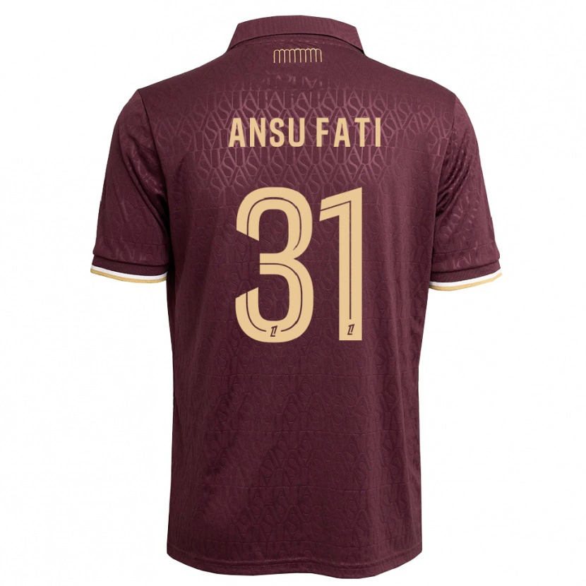 Danxen Niño Camiseta Ansu Fati #31 Rojo Marrón Arena 2ª Equipación 2026/27 La Camisa