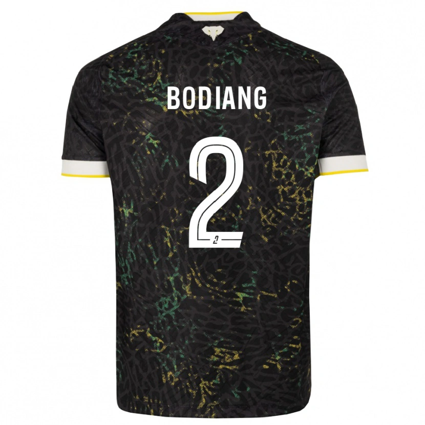 Danxen Niño Camiseta Moutanabi Bodiang #2 Negro Blanco Amarillo 2ª Equipación 2026/27 La Camisa