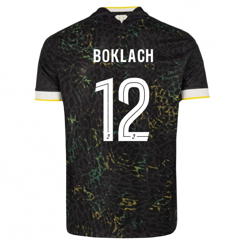 Danxen Niño Camiseta Kateryna Boklach #12 Negro Blanco Amarillo 2ª Equipación 2026/27 La Camisa