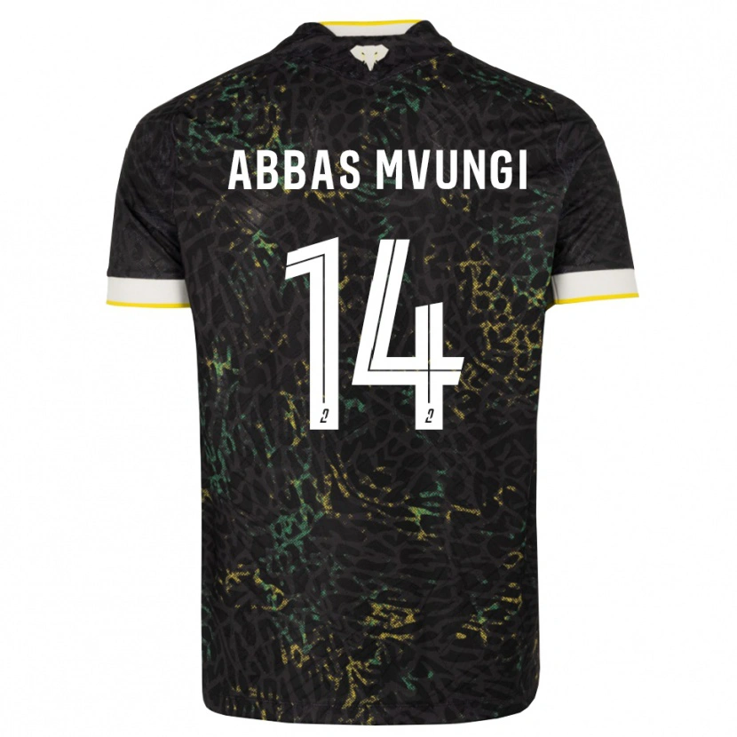 Danxen Niño Camiseta Omar Abbas Mvungi #14 Negro Blanco Amarillo 2ª Equipación 2026/27 La Camisa