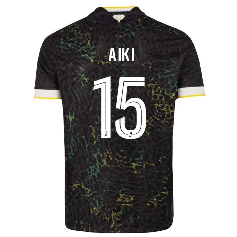 Danxen Niño Camiseta Amed Aiki #15 Negro Blanco Amarillo 2ª Equipación 2026/27 La Camisa