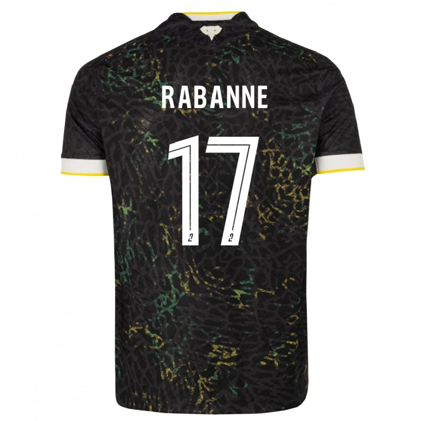 Danxen Niño Camiseta Julie Rabanne #17 Negro Blanco Amarillo 2ª Equipación 2026/27 La Camisa